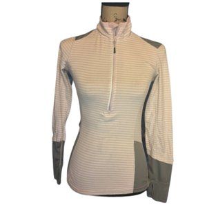 MPG Sz Xs Lilac Stripe And Gray Half Zip Top Yoga